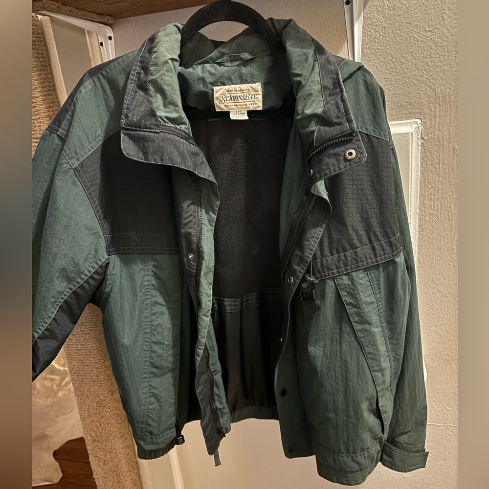 St. John's Bay Dark Green and Black Jacket
